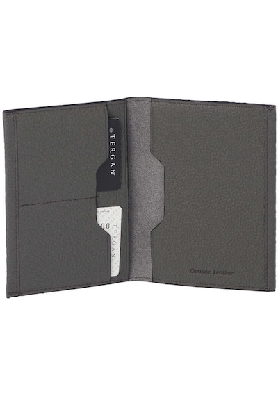 Tergan Gri Deri Unisex Pasaportluk - S1ps00001657-g35 Gri