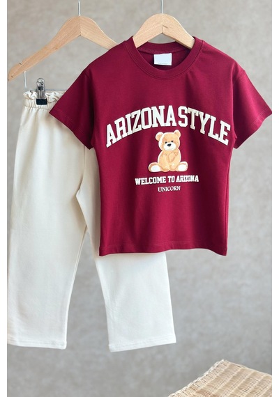 Monila Kız Çocuk Pamuklu Ayıcık Baskılı Bordo T-shirt Ve Ekru Eşofman 2'li Takım Ekru/bordo Monila Kız Çocuk Pamuklu Ayıcık Baskılı Bordo T-shirt Ve Ekru Eşofman 2'li Takım Ekru/bordo