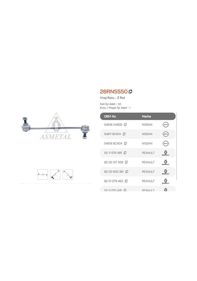 Asmetal 26rn5550 Rot Z Clio Iıı Clio Iv Captur Modus 54618ax600 -