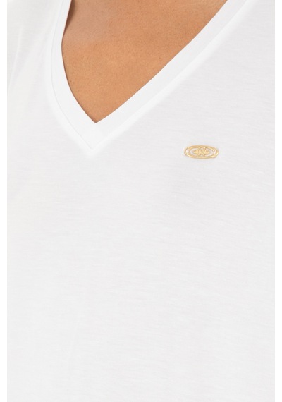 U.S. Polo Assn. Kadın Beyaz V Yaka Basic Tişört 50280019-VR013 U.S. Polo Assn. Kadın Beyaz V Yaka Basic Tişört 50280019-VR013