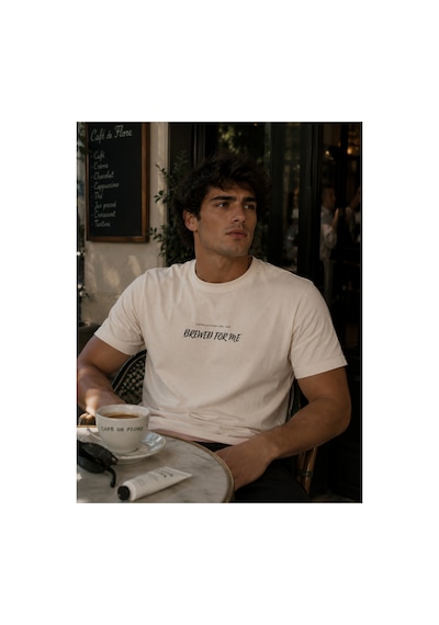 Me Selection Brewed For Me Tasarım %100 Pamuk Unisex Basic Tişört Beyaz