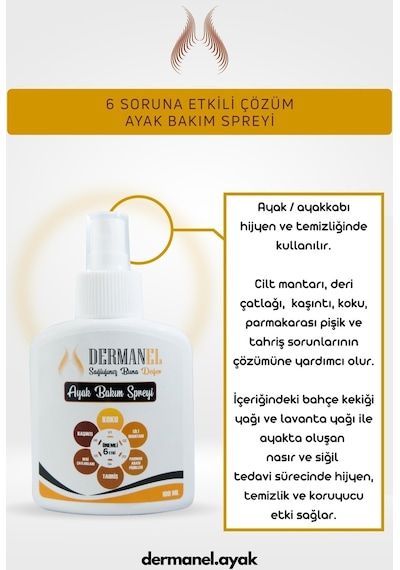 Dermanel Ayak Bakım Spreyi 100 ML + Dermanel Nasır Seti 45 ML
