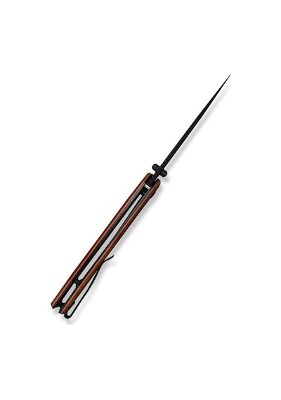 Sencut Vornix Guibourtia Wood Handle Black 9cr18mov Blade Kamp Çakı Kahverengi