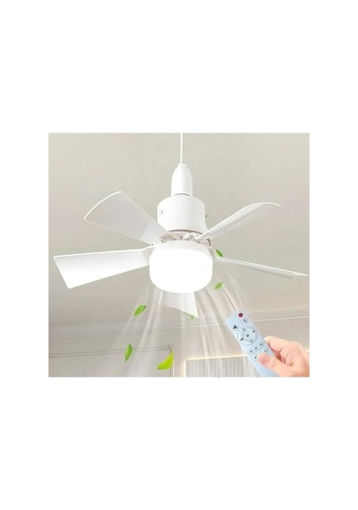 5 Kanatlı Led Işıklı Tavan Vantilatörü Sessiz Çalışan, Uzaktan Kumandalı, Modern Beyaz Tasarım