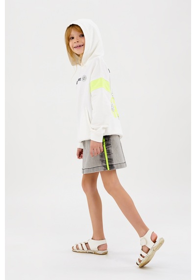 Kız Çocuk Baskı Detaylı Kapüşonlu Ekru Sweatshirt 16246184 Kız Çocuk Baskı Detaylı Kapüşonlu Ekru Sweatshirt 16246184