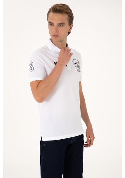 U.S. Polo Assn. Erkek Regular Fit Beyaz Polo Yaka Tişört 50299667-VR013