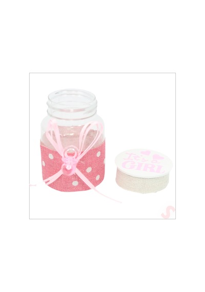Emzikli Plastik Kavanoz, 6,5cm X 4cm X 12 Adet - Pembe Renkli Çok Renkli