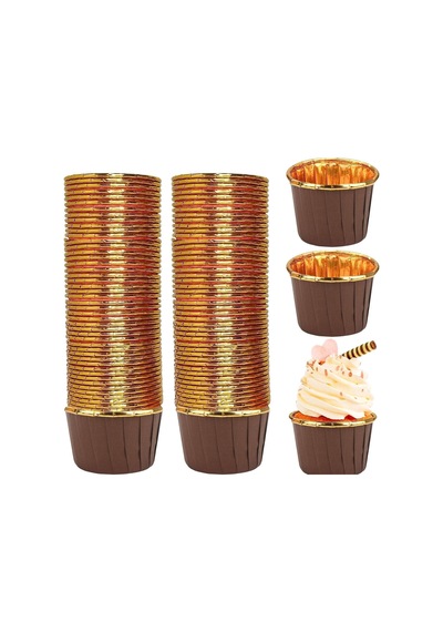 20 Adet Mini Muffin Ve Cupcake Kalıbı Yapışmaz Tek Kullanımlık Kağıt Kek Kalıbı, Isıya Dayanıklı, Renkli Ve Pratik Pişirme Kabı, Muffin Ve Cupcake Sunumuna Uygun Kahve Kahverengi