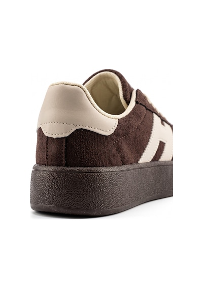 V.S.H Velvet Kadın Yüksek Tabanlı Kahverengi Sneaker Spor Ayakkabı Terra -2518