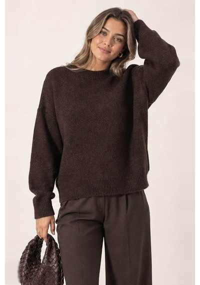 Fashion Friends Bisiklet Yaka Kahverengi Kadın Kazak 26k0061k1
