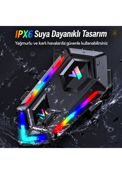 Y20 5.3 Motosiklet Kask Kulaklık Intercom Işıklı Motorsiklet Interkom