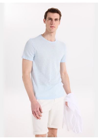 Fabrika Açık Mavi Erkek Pamuklu T-shirt F6sm-tst 2900
