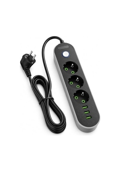3 Usb Portlu Uzatma Priz, 3 Metre Kablolu Ve Akıllı Şarj