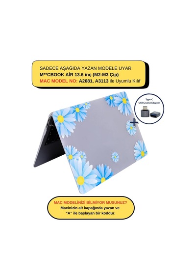 Macbook Air 13.6 İnç Papatya Desenli Kılıf A2681 A3113 A3240 A3449 M2 M3 M4 M5 Uyumlu Sert Kapak Hard Case Açık Mavi Belirtilmemiş Macbook Air 13.6 İnç Papatya Desenli Kılıf A2681 A3113 A3240 A3449 M2 M3 M4 M5 Uyumlu Sert Kapak Hard Case Açık Mavi Belirtilmemiş