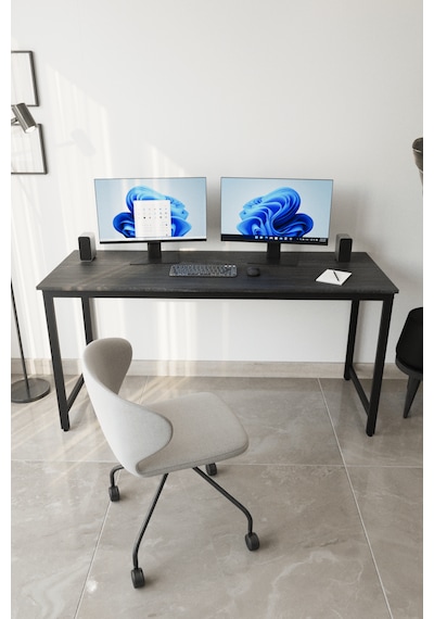 Siyah Çalışma Masası 160x60, Bilgisayar Masası, Ofis Masası, Metal Ayaklı Siyah Siyah Çalışma Masası 160x60, Bilgisayar Masası, Ofis Masası, Metal Ayaklı Siyah