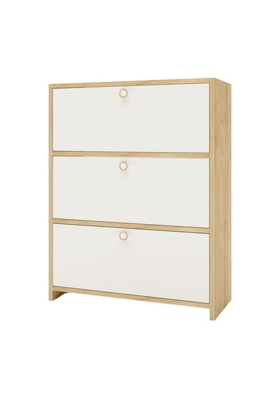 Floradesign Flora 3 Kpaklı Ayakabı Dolabı Ayakkabılık - Çok Amaçlı Dolap Meşe / Beyaz Meşe - Beyaz Floradesign Flora 3 Kpaklı Ayakabı Dolabı Ayakkabılık - Çok Amaçlı Dolap Meşe / Beyaz Meşe - Beyaz