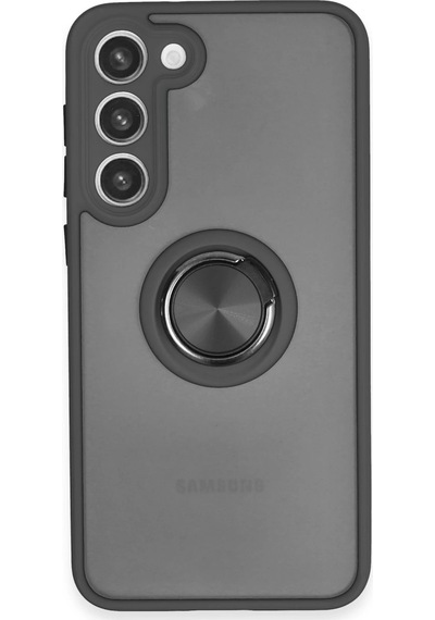 Ilkeshop Newface Samsung Galaxy Uyumlu S23 Plus Kılıf Montreal Yüzüklü Silikon Kapak - Siyah Sıyah