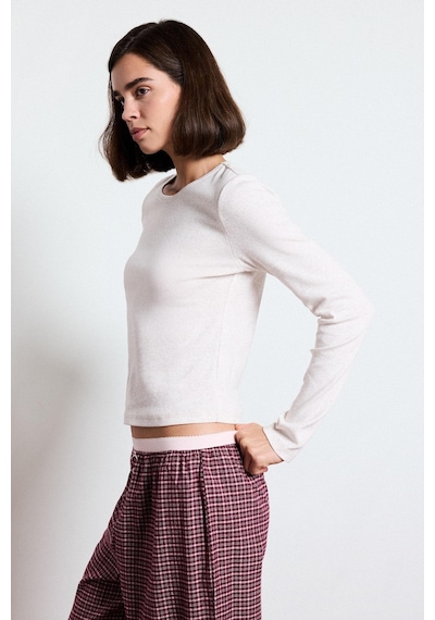 Defacto Regular Fit Bisiklet Yaka Uzun Kollu Üst Ekose Desenli Geniş Paça Alt Flanel Pijama Takımı H4398ax26aubr285 Bordo-br285