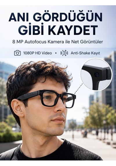 3 Lensli Akıllı Kamera Gözlüğü Aı Görüntü Tanıma Çoklu Dil Çeviri 32 Gb Hafıza Wifi Ve Hızlı Şarj Özell
