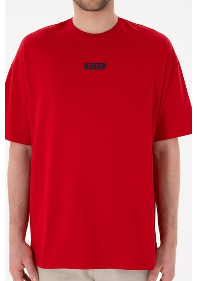 U.S. Polo Assn. Erkek Oversize Fit Bisiklet Yaka Kırmızı Tişört 50305923-VR030
