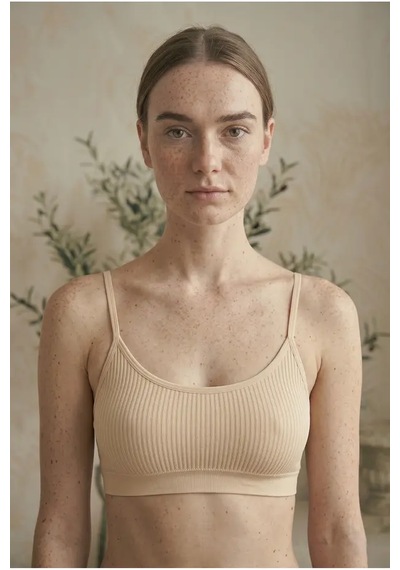 İpeksi Collection İp Askılı Pamuklu Çıkarılabilir Pedli Büstiyer Bralet - Sporcu Yarım Atlet Ten