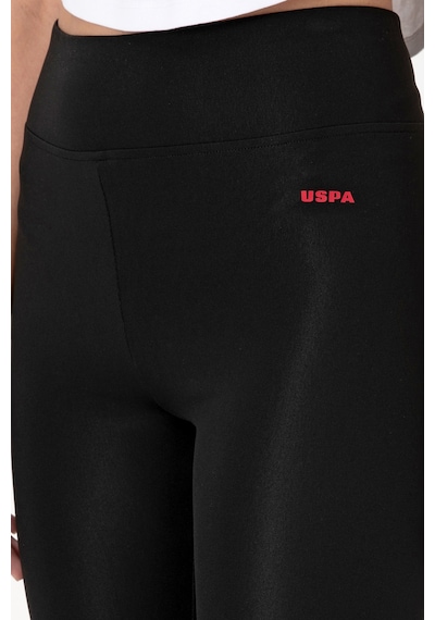 U.S. Polo Assn. Kadın Siyah Yüksek Bel Spor Tayt 50312978-VR046