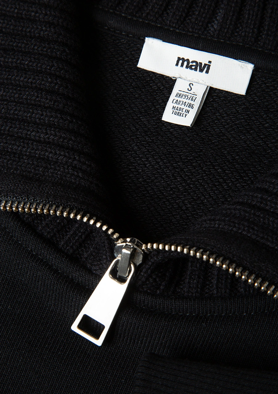 Mavi - Yarı Fermuarlı Dik Yaka Siyah Sweatshirt 1s10434-900 Siyah