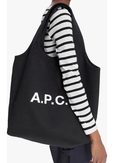 A.p.c Ninon Unisex Lüks Yün Kaşmir Karışımlı Yatay Tote Çanta Spor Çanta Siyah