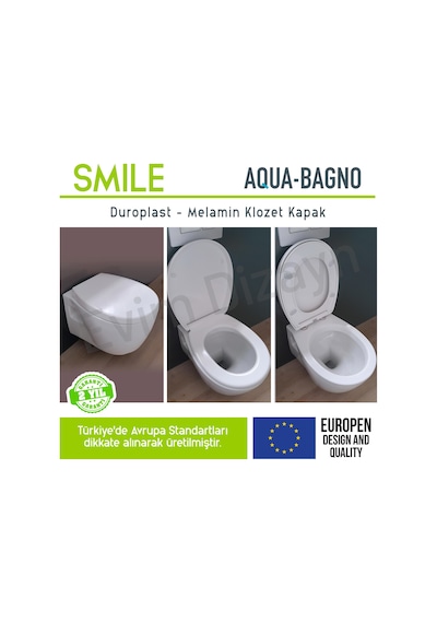 Aqua Bagno Smile Yavaş Kapanan Klozet Kapağı - Duroplast