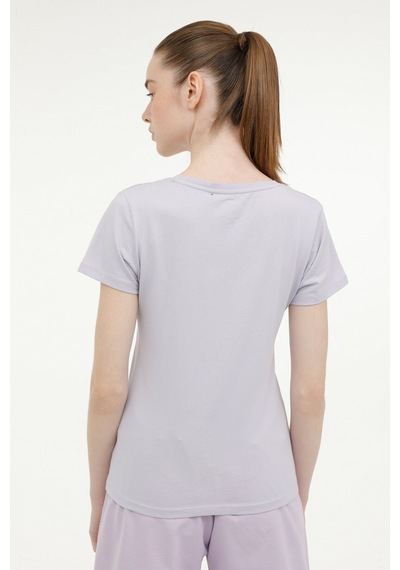 Lumberjack W-ct130 Basıc V Neck T-sh Lila Kadın Kısa Kol T-shirt 000000000101344084 Mor