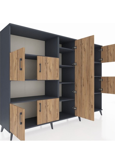 Hyperion Dolap 10 Raflı 9 Kapaklı 220x44x163 Antrasit-çam/antrasi Antrasit-çam/antrasit Hyperion Dolap 10 Raflı 9 Kapaklı 220x44x163 Antrasit-çam/antrasi Antrasit-çam/antrasit