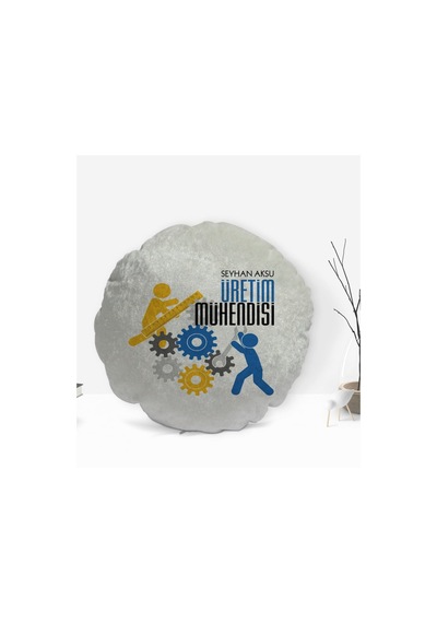 Kişiye Özel Isimli Üretim Mühendisi Tasarımlı Dekoratif Kırlent Y (506502596)