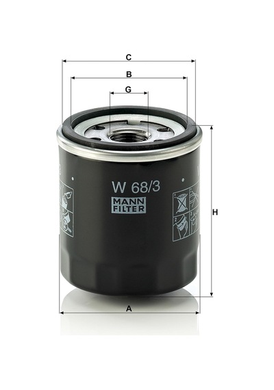Fılter W 68/3 Yağ Filtresi Toyota