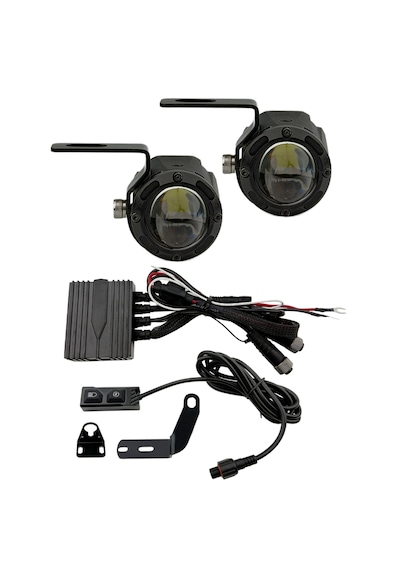 Knmaster Boston 60w 3 Renkli & 3 Modlu Çakar Motosiklet Led Sis Farı 1