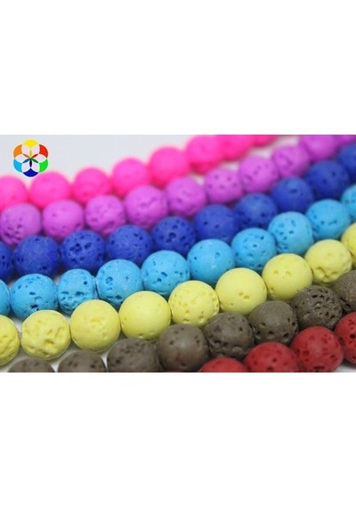 Lav Taşı Toprak Renkli YARIM Dizi 8mm (18cm uzunluğundadır)