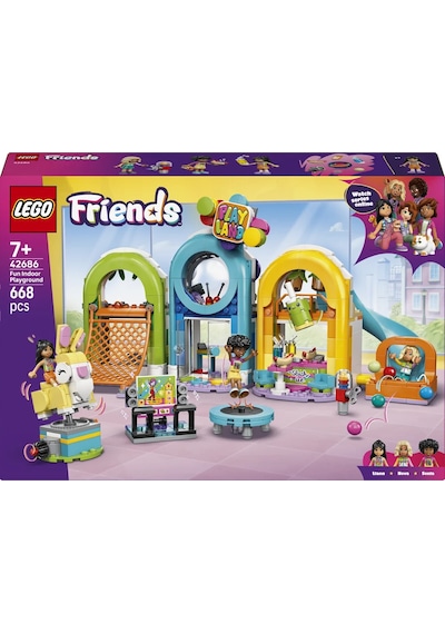 LEGO®  Friends Eğlenceli Kapalı Oyun Parkı Rol Oyunu Seti 42686 - 7 yaş ve üzeri çocuklar için Yaratıcı Oyuncak Yapım Seti (668 P)