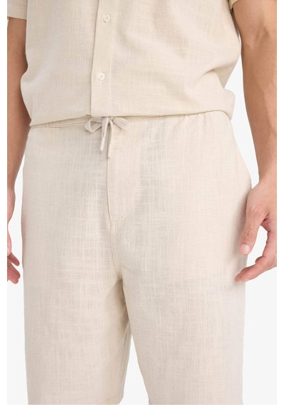 DeFacto %100 Pamuk Relax Fit Cepli Keten Görünümlü Bermuda Şort C7381AX25SMBG655