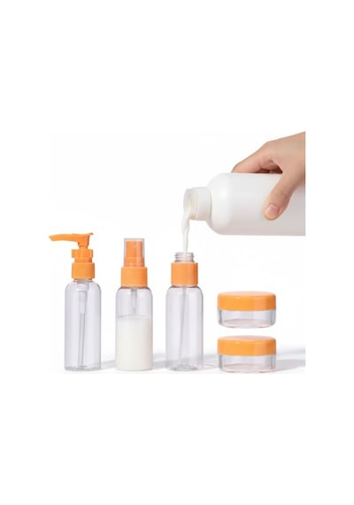 30 Ml 5 Li Seyahat Şişesi Seti Çantalı Kozmetik Organizer Çok Renkli