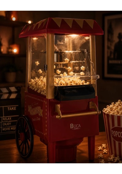 Yağsız Mısır Patlatma Makinesi Sıcak Hava Popcorn Makinesi Nostaljik Tasarım Çok Renkli