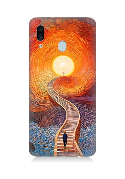 Samsung Galaxy A30 Uyumlu Işıklı Yol Desenli Silikon Kılıf