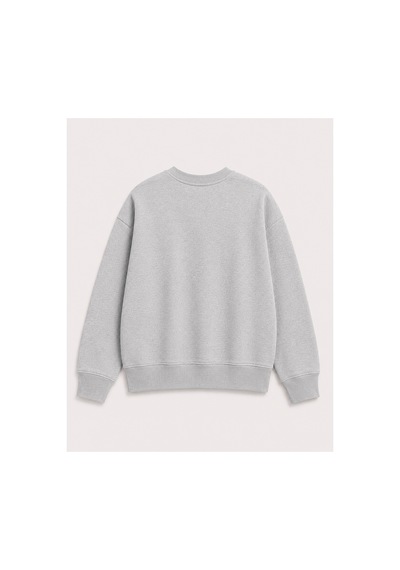 Herkesemoda Turuncu Çiçekler Baskılı 2 İplik Şardonlu Bisiklet Yaka Sweatshirt Gri