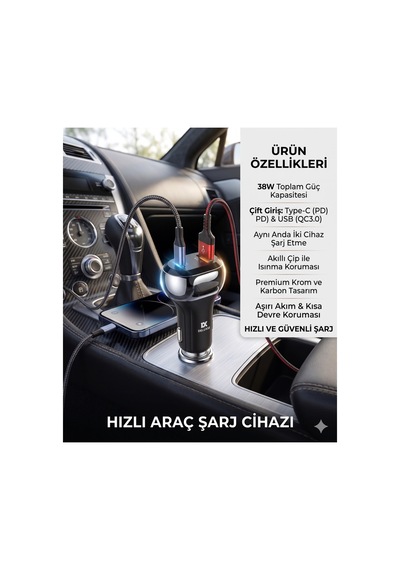 Dc-11 / 38 W Araç İçi Şarj Başlığı