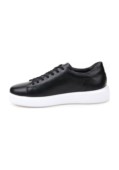 Papuçcity Babucci 110 Hakiki Deri Erkek Sneakers Spor Ayakkabı Siyah - Beyaz