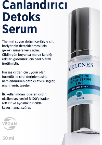 Celenes By Sweden Canlandırıcı  3'ü 1 Arada Serum 30 ML
