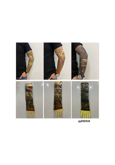 Giyilebilir Dövme 3 Çift 6 Adet Kol Çorap Dövmesi Sleeve Tattoo Set12