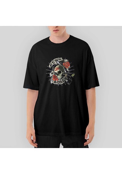 Gun N Roses Firepower Oversize Siyah Tişört Siyah