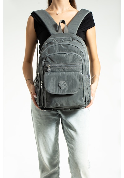 Nemo Bags Gri Unisex Okul Çantası, Crinkle Su Geçirmez Kumaş, Laptop Seyahat Sırt Çantası, 24 Lt, 40x30cm Gri
