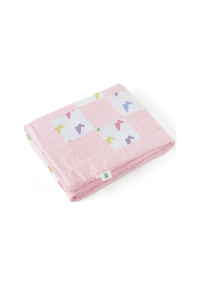 Deux Lapins Müslin Bebek Yatak Örtüsü - Rainbow Lapin Pink 36 Derece Üstü