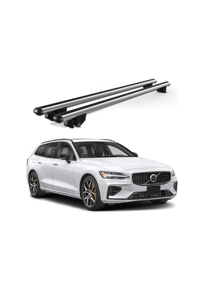 Kanca Volvo V60 Cross Country 2019 Ve Sonrası Uyumlu Gri Kilitli Ara Atkı 120cm Port Bagaj Tavan Barı
