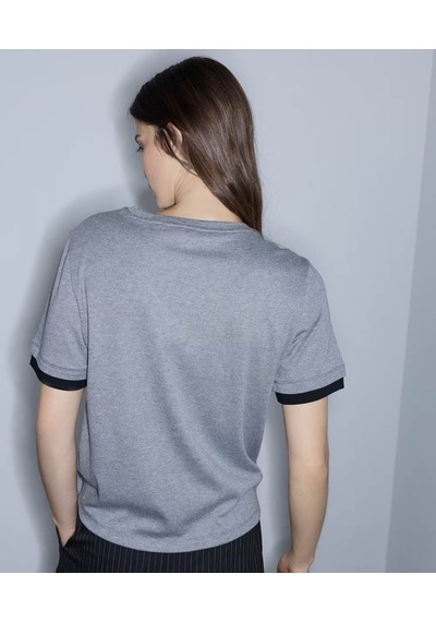 İpekyol Slogan Nakışlı İşlemeli Gri Kadın T-shirt Iw6260070171
